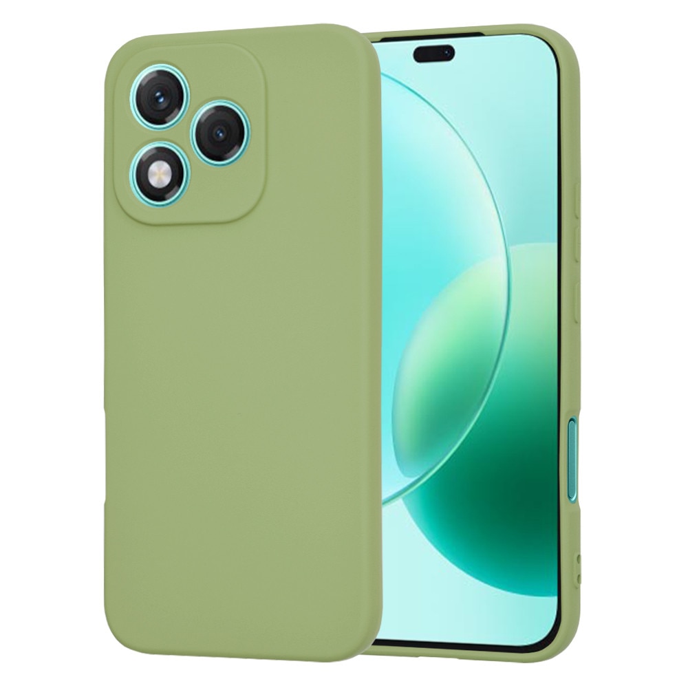 Husa pentru Honor 400 Lite Liquid Silicone subtire captusita cu microfibra anti amprenta protectie camera foto Verde