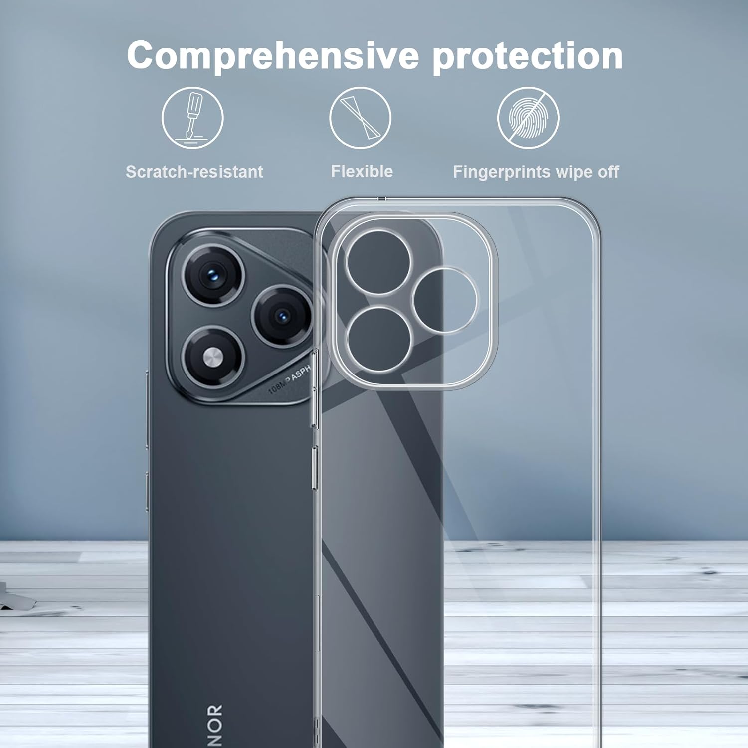 Husa pentru Honor 400 Lite Anti-Shock 1.5mm cu protectie lentile Transparent
