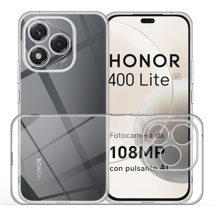 Калъф за Honor 400 Lite Anti-Shock 1.5mm със защита на обектива Прозрачен