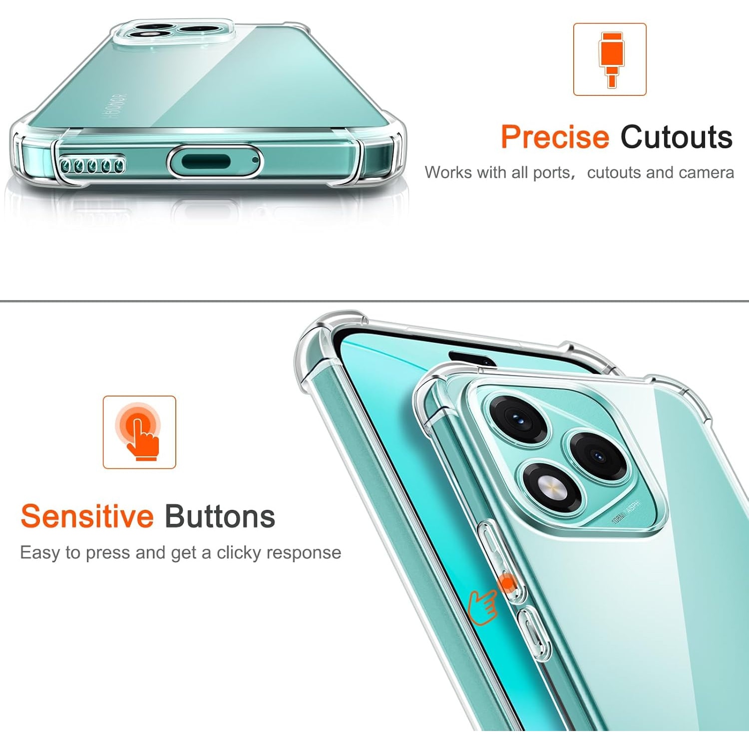 Husa Anti soc, transparenta compatibila cu Honor 400 Lite