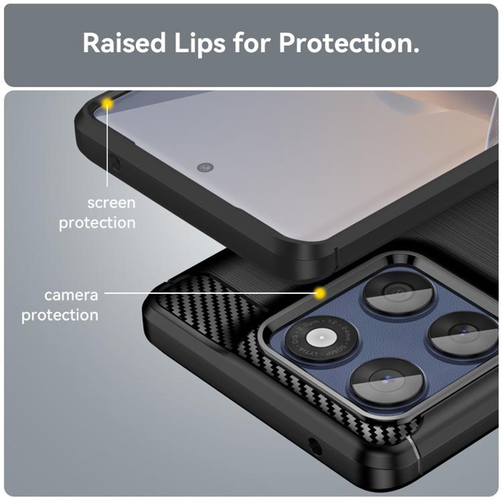 Husa pentru Motorola Edge 60 / Edge 60 Fusion - Techsuit Carbon Silicone - Black