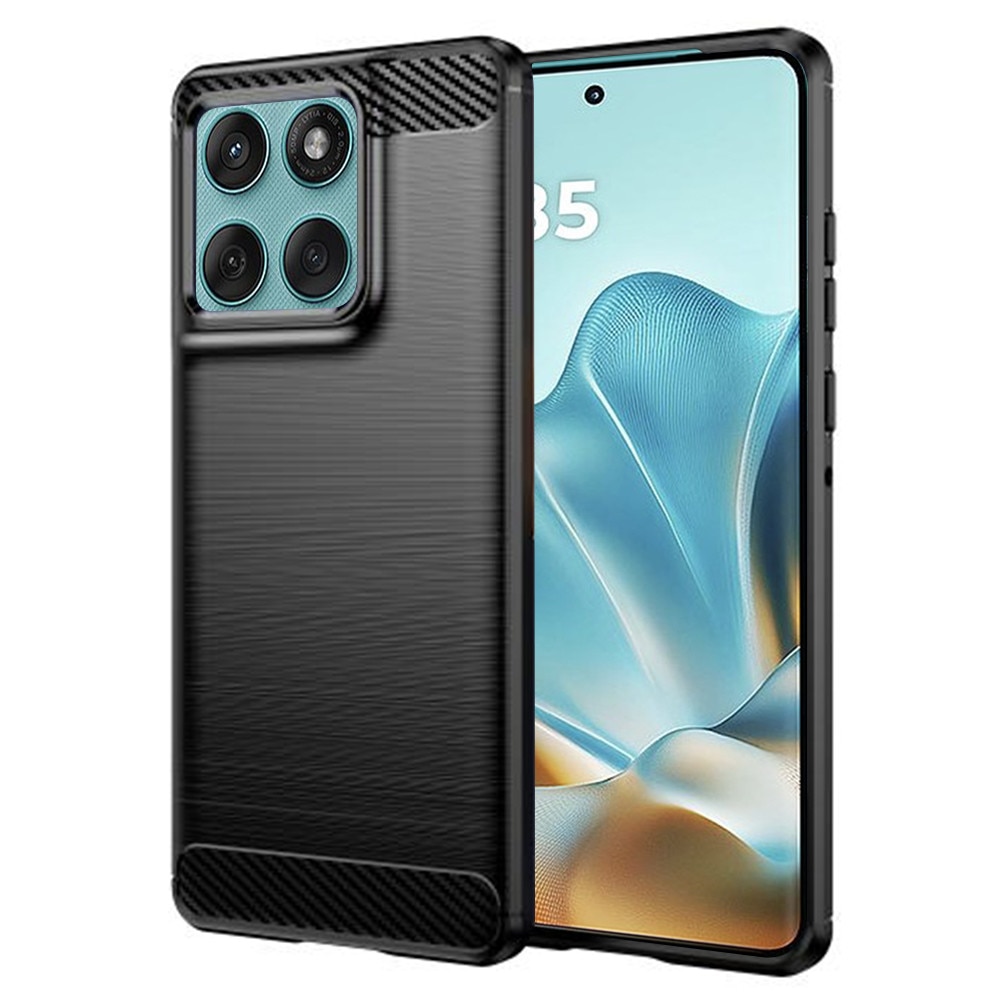 Husa pentru Motorola Edge 60 / Edge 60 Fusion - Techsuit Carbon Silicone - Black
