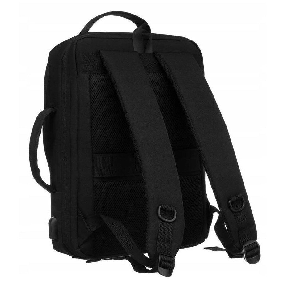 Ghiozdan de calatorie Peterson cu compartiment pentru laptop, port USB, 40x30x11cm, negru