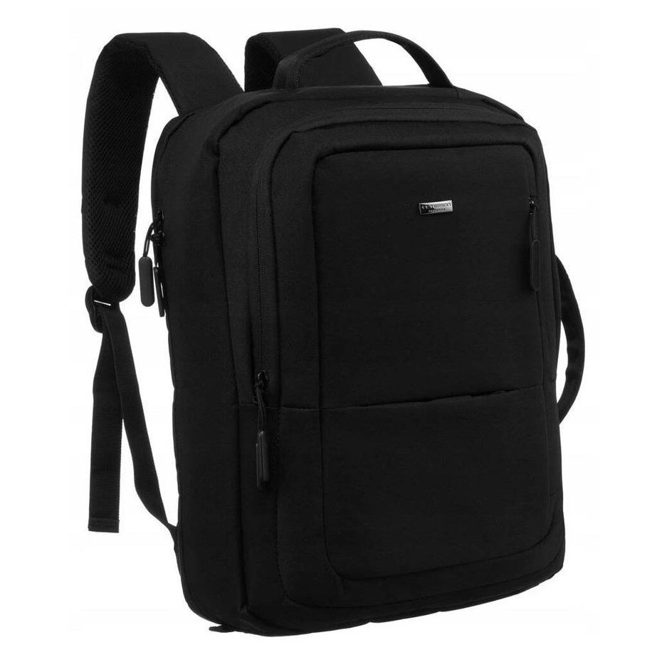 Ghiozdan de calatorie Peterson cu compartiment pentru laptop, port USB, 40x30x11cm, negru