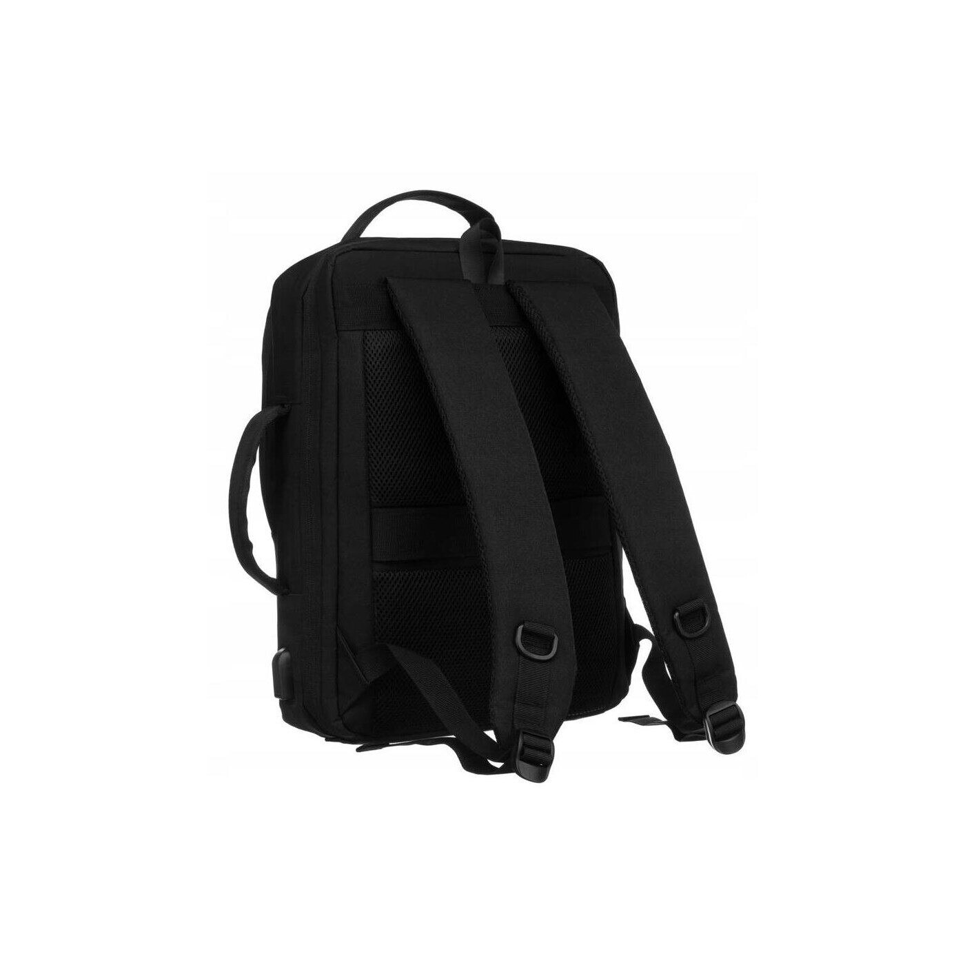 Ghiozdan de calatorie Peterson cu compartiment pentru laptop, port USB, 40x30x11cm, negru