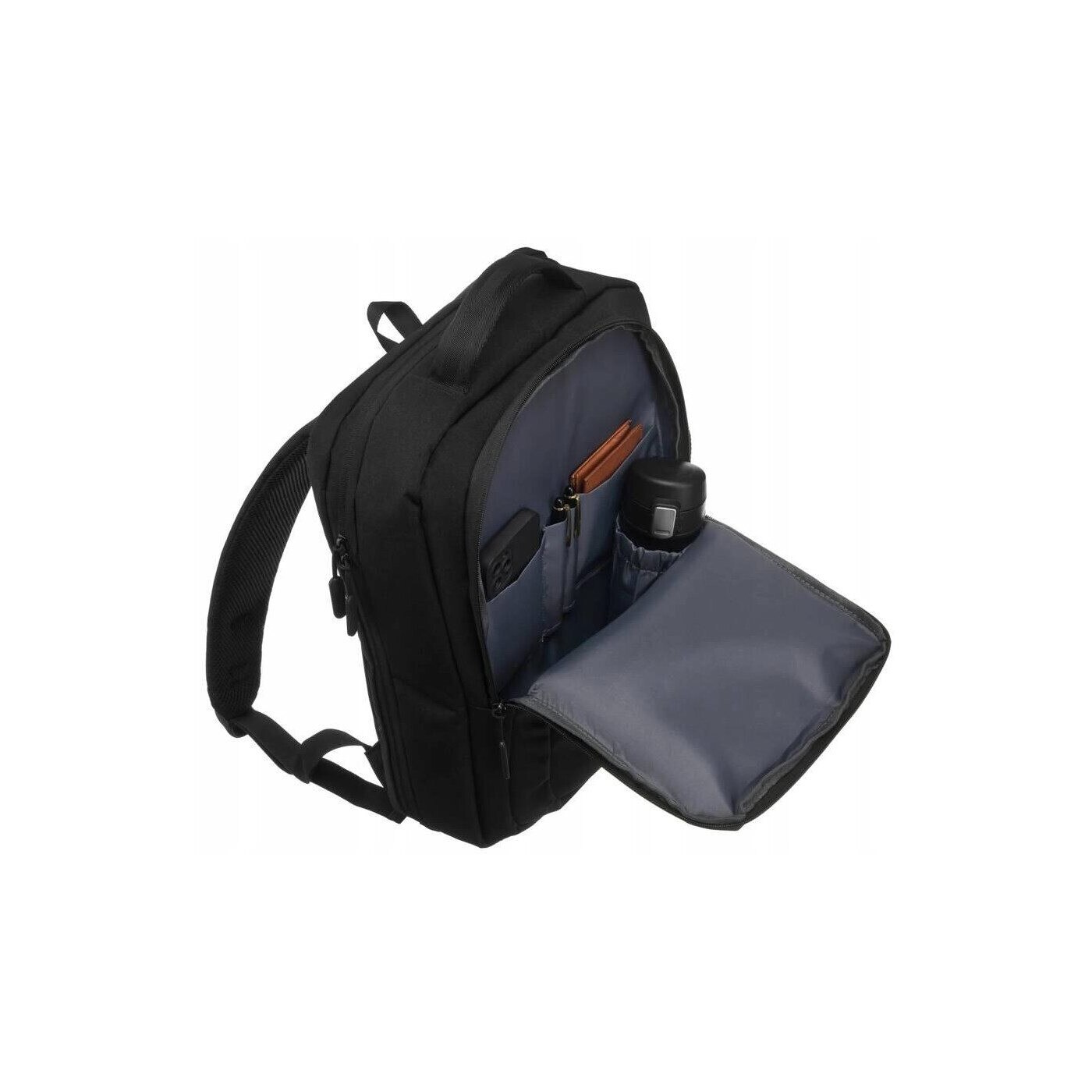 Ghiozdan de calatorie Peterson cu compartiment pentru laptop, port USB, 40x30x11cm, negru