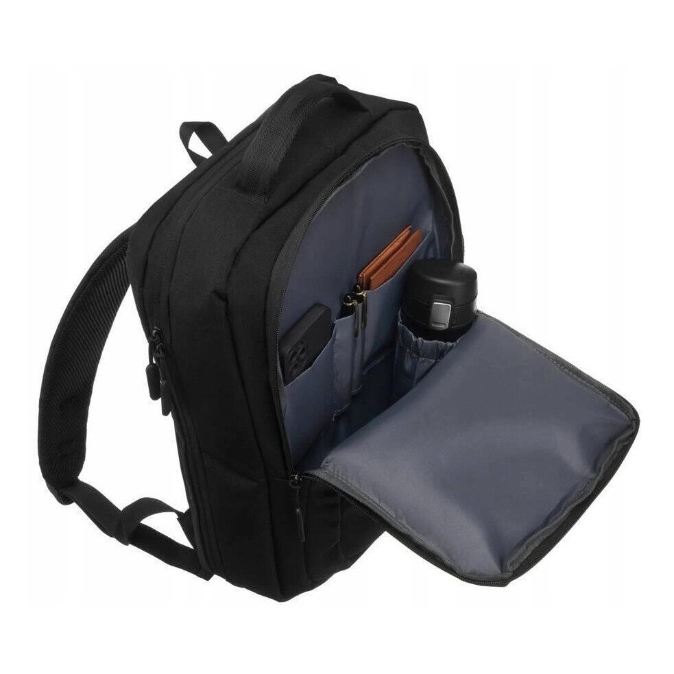 Ghiozdan de calatorie Peterson cu compartiment pentru laptop, port USB, 40x30x11cm, negru