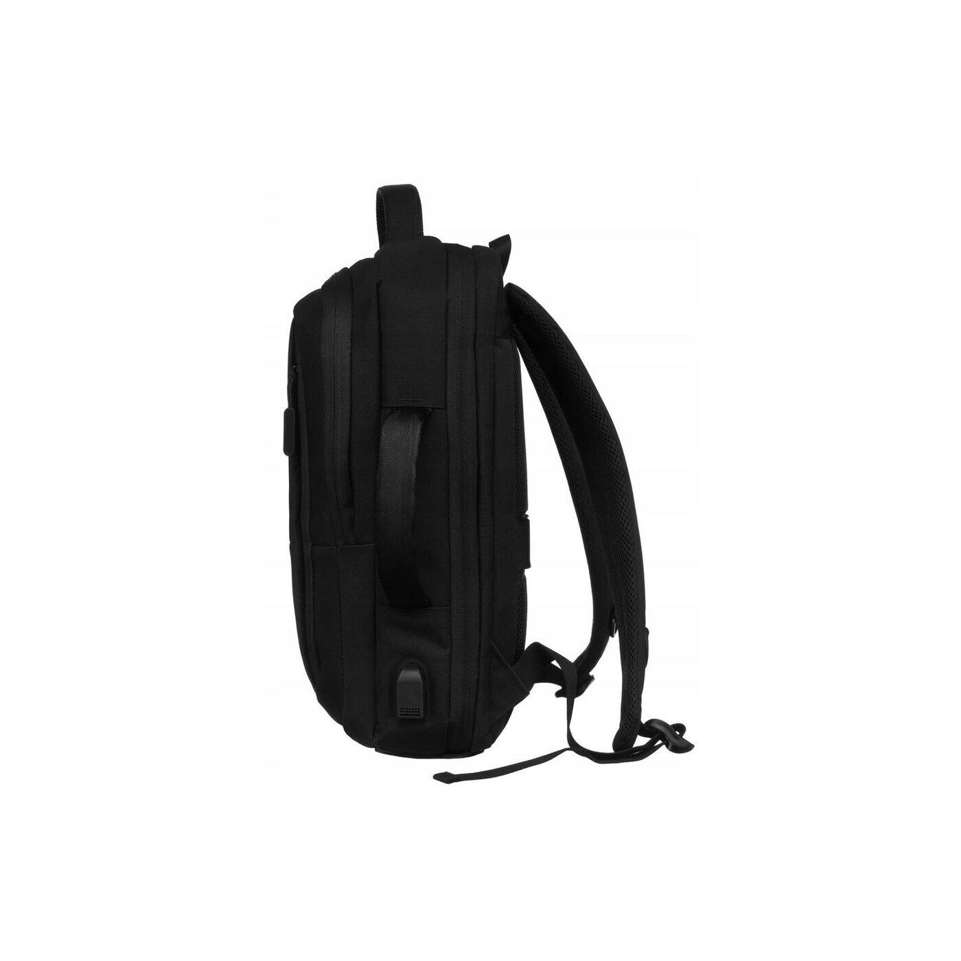 Ghiozdan de calatorie Peterson cu compartiment pentru laptop, port USB, 40x30x11cm, negru