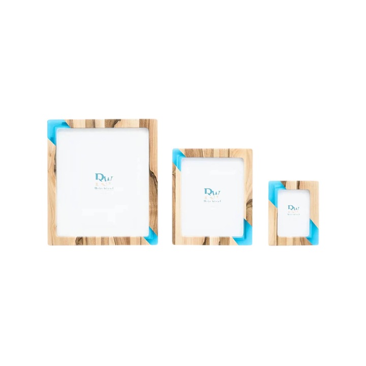 3 db-os képkeret szett, olajfa