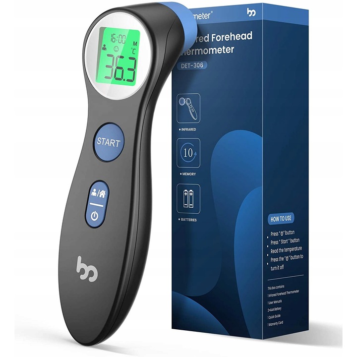 Termometru digital fara contact Luka 3 in 1, ecran LCD