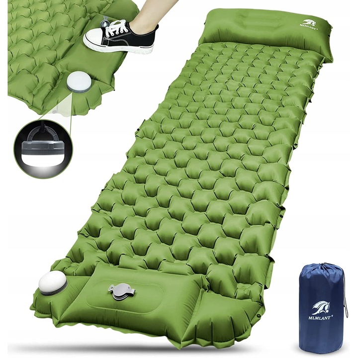 Къмпинг матрак Luka, самонадуващ се, 195x64x6 см, водоустойчив, 200 кг