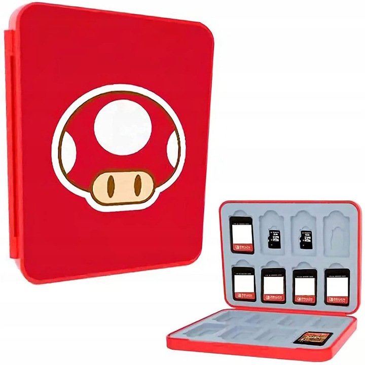 Etui de protectie pentru carduri Nintendo Switch, Luka, design unic, capacitate mare, multicolor