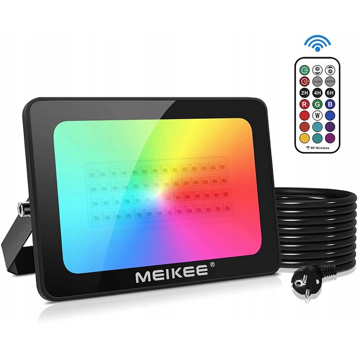 Proiector LED RGB Luka 60W multicolor cu telecomanda IP66