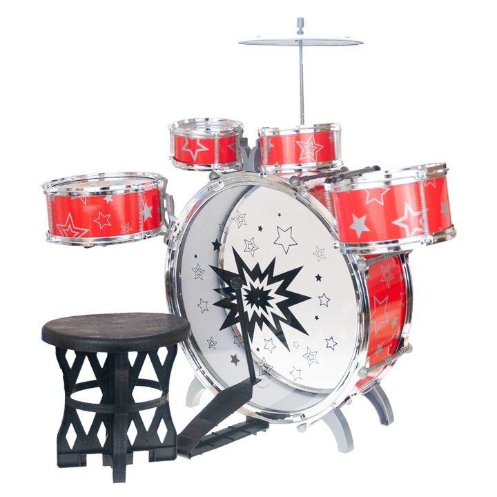 Set percutie pentru copii, Luka, 5 batai, scaun, 36x31x16cm