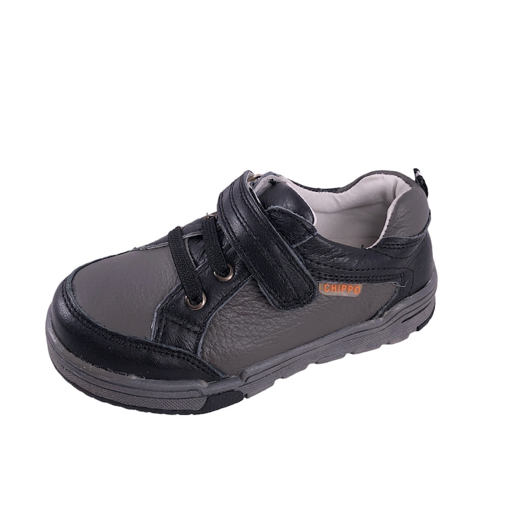 Pantofi copii Chippo Kids 121671 25-30, Piele naturala, Gri