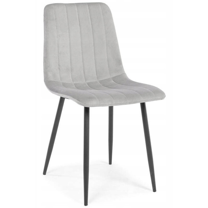 Тапициран стол SOFIA, Лука, сив, 45x50x88см, черни крака, капацитет 120кг