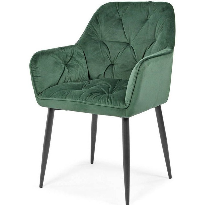 Тапициран стол EMMA, Luka, черен, 87x58x53см, комплект от 2