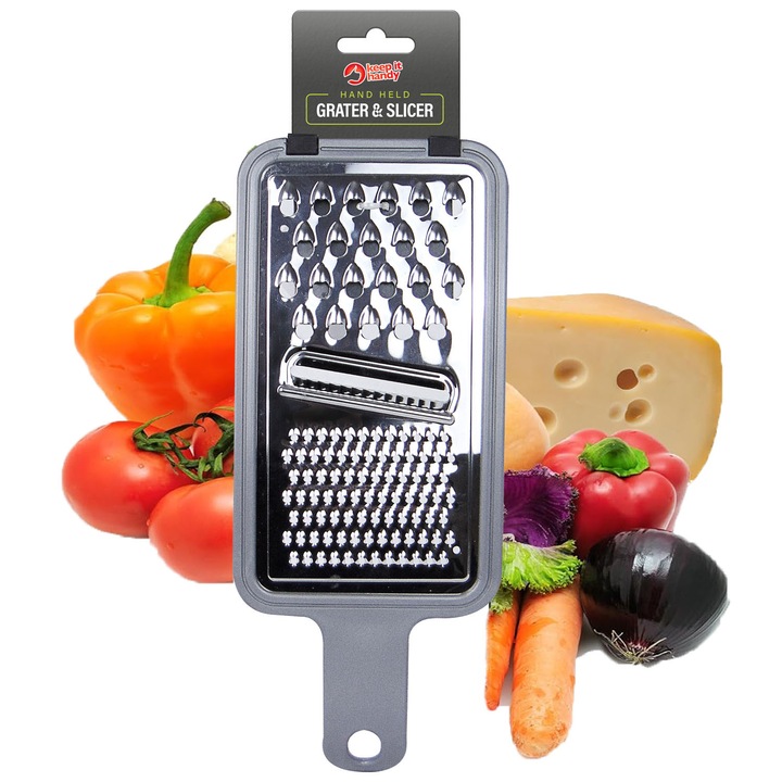 Razatoare manuala Keep it handy, 3 tipuri de gauri, gri, 28,5x12cm