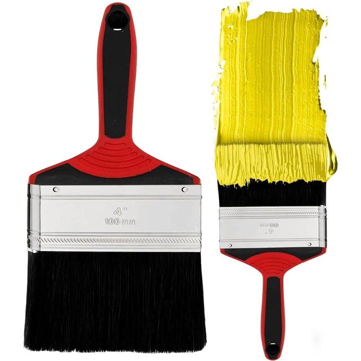 Paducel de vopsit Handy home, 4", sintetic, negru-rosu, 27x10,2cm, set 1 bucata