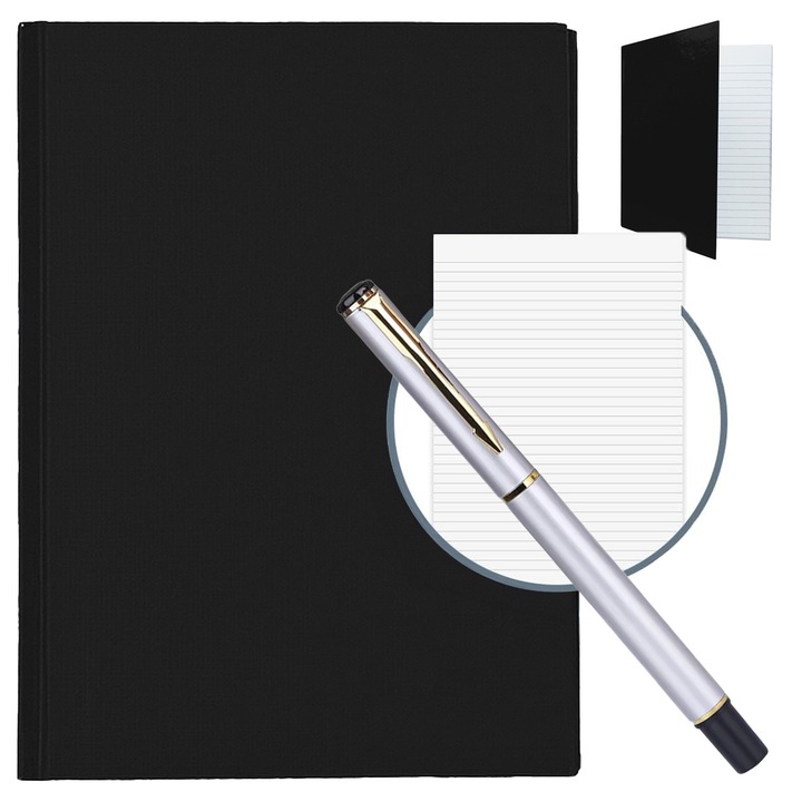 A5-ös Signature jegyzetfüzet, 60 oldal, kemény borító, piros/fekete/kék