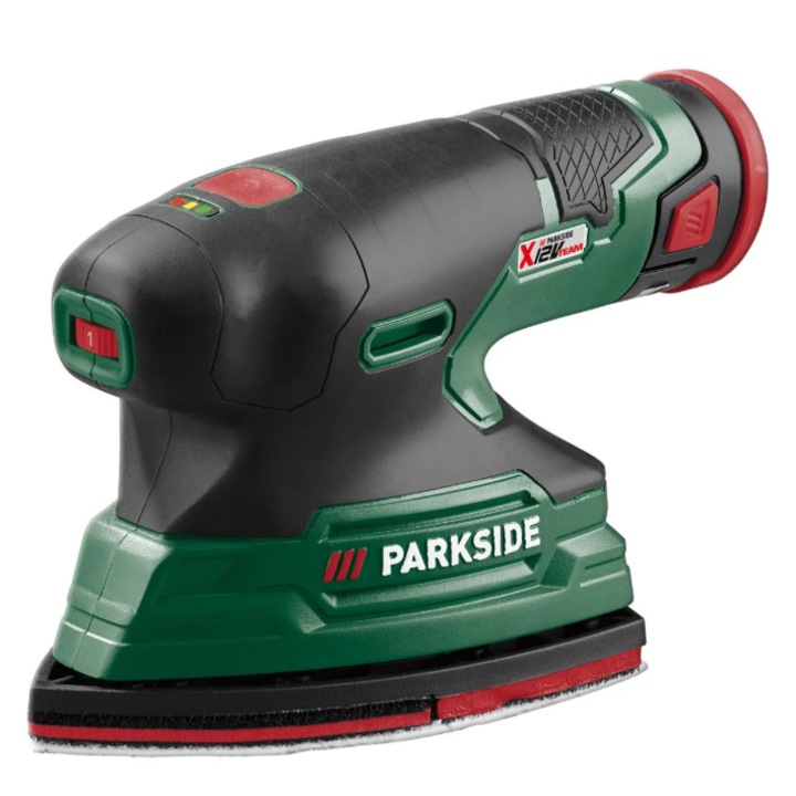Акумулаторна многофункционална шлайфмашина Parkside, PAMS 12 B2, 12 V, 6 скорости, с включена батерия и зарядно устройство