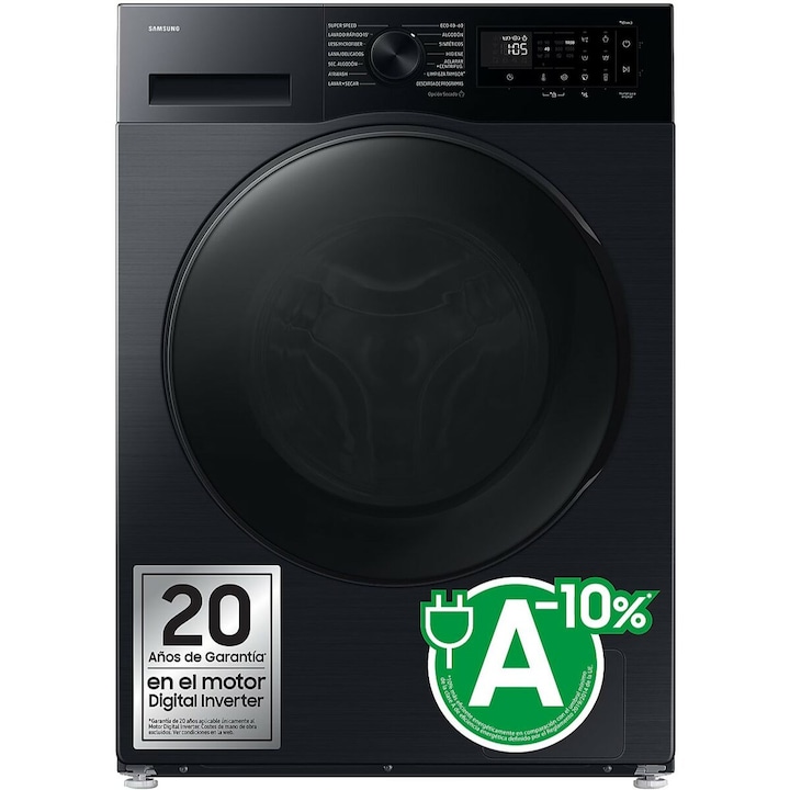 Samsung WD90DG5G34BBEC mosó-szárítógép 1400 fordulat/perc, 9kg/6kg, fekete, rozsdamentes acél