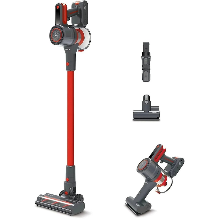 Aspirator Matură Polti, electric, roșu/negru, 40min autonomie, 3 unități