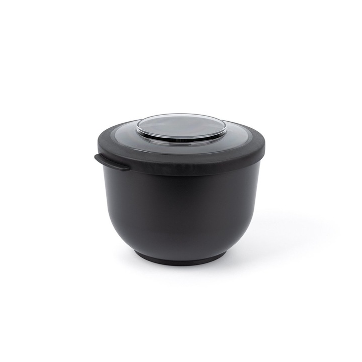 Bol Tylla 1.2 L, AMUSE, 15x15x10cm, Charcoal, set cu capac