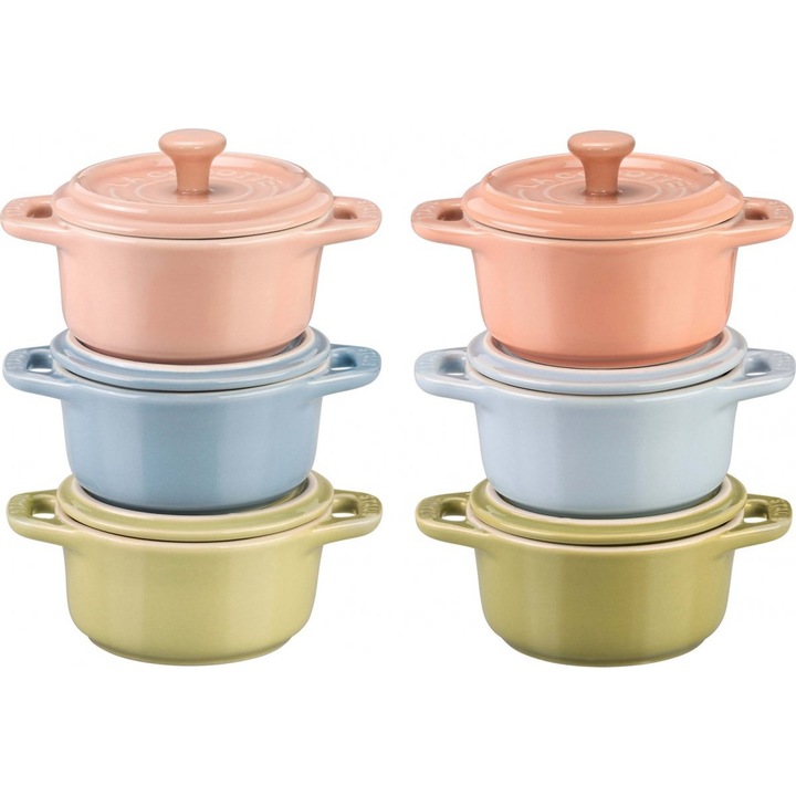 Set 6 Mini forme copt, Staub, Ceramica, 10 x 7.7 cm, 200 ml, Multicolor