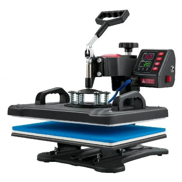 Термопреса 5 в 1, плоча 12x15 инча, цифрово управление, люлееща се