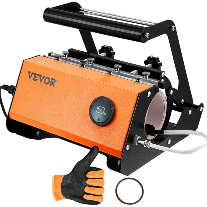 Термопреса Tumbler 30oz, LCD контрол с копче, нагревателен елемент 620W, автоматично изключване, черна