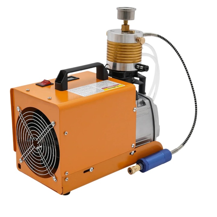 Hordozható légkompresszor, 30MPa, 100L/perc, 1.8KW, EU csatlakozó, sárga