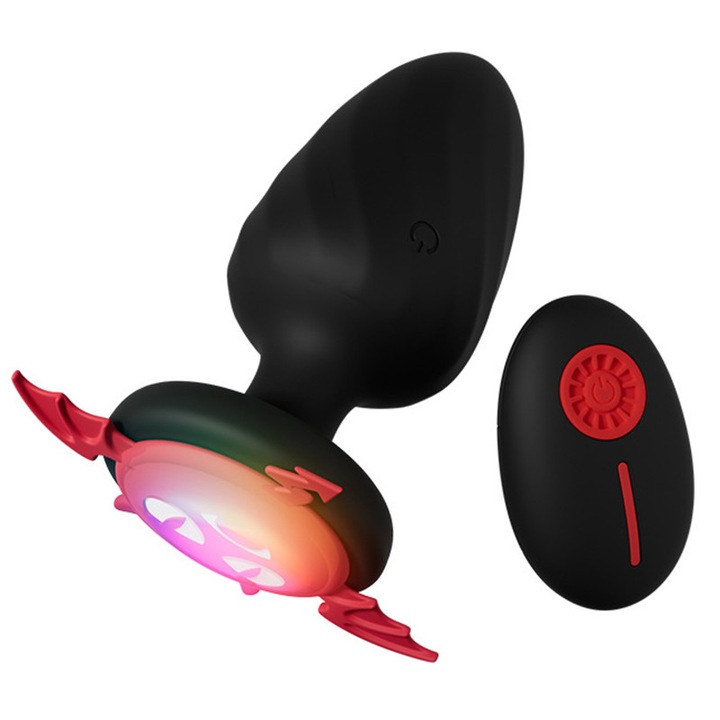 Anális dugós szexjáték vibrátorral, 12 rezgési mód, világító imp, távirányító, G-pont anális, prosztata stimulációs masszázs, vízálló, szórakozás pároknak, felnőtteknek, USB töltés, YHJ, fekete/piros
