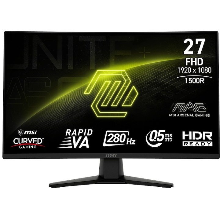Монитор 27'' MSI MAG 274CXF, VA, 1920 x 1080, 1 x Audio Out, 1 x DisplayPort 1.2a, 2 x HDMI 2.0b