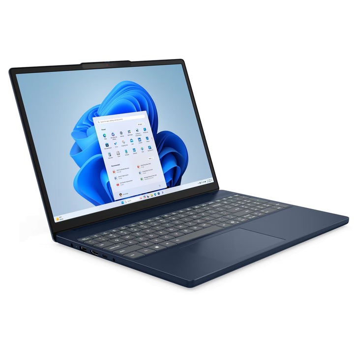 Лаптоп Lenovo IdeaPad Slim 3 15IRH10, 83K1007LBM, 15.3", Intel Core i7-13620H (10-ядрен), Intel Iris Xe Graphics, 16GB 4800MHz (1x 8GB onboard) DDR5, Син