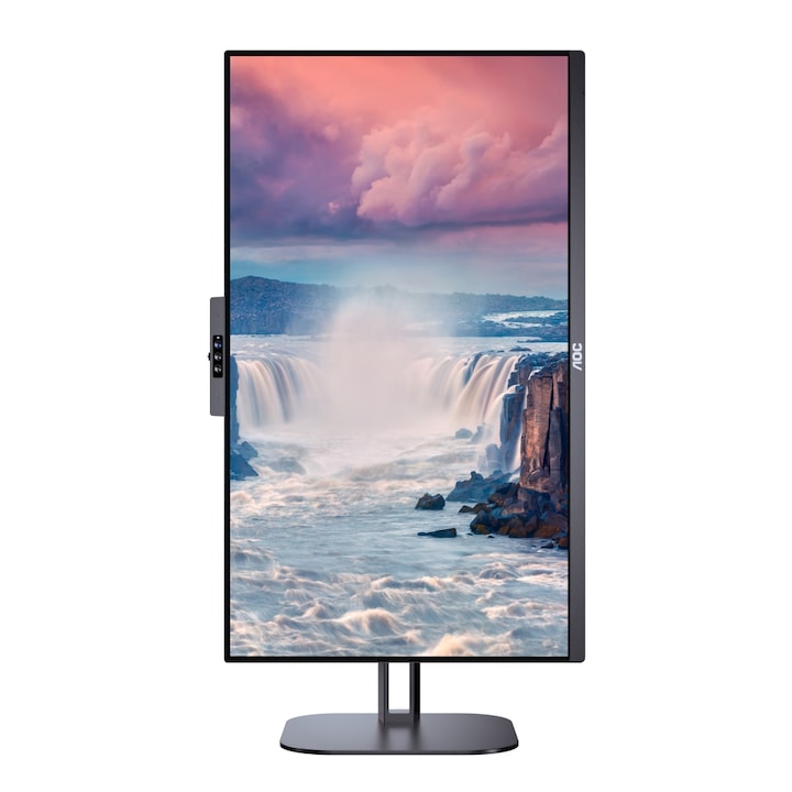 Монитор AOC 24V5CW/BK, 23.8" IPS WLED, 1920x1080@75Hz, 4ms GtG, 1ms MPRT, 300cd m/2, 1000:1, DCR 20M:1, FreeSync, FlickerFree, Low Blue Light, 5Wx2, 2MP Windows Hello, Tilt, Height Adjust, Pivot, Swivel, HDMI, DP, USB hub_Neomounts 24V5CW/BK_NSLS085BLACK