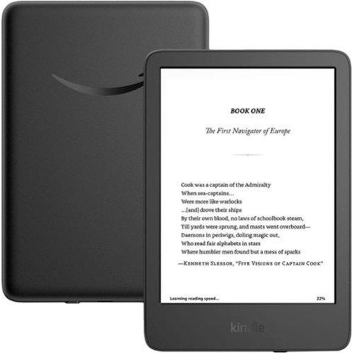 Електронен четец eBook Kindle Touch 6", 16GB, 2024, 11 генерация, Black 2024-16GB-BK