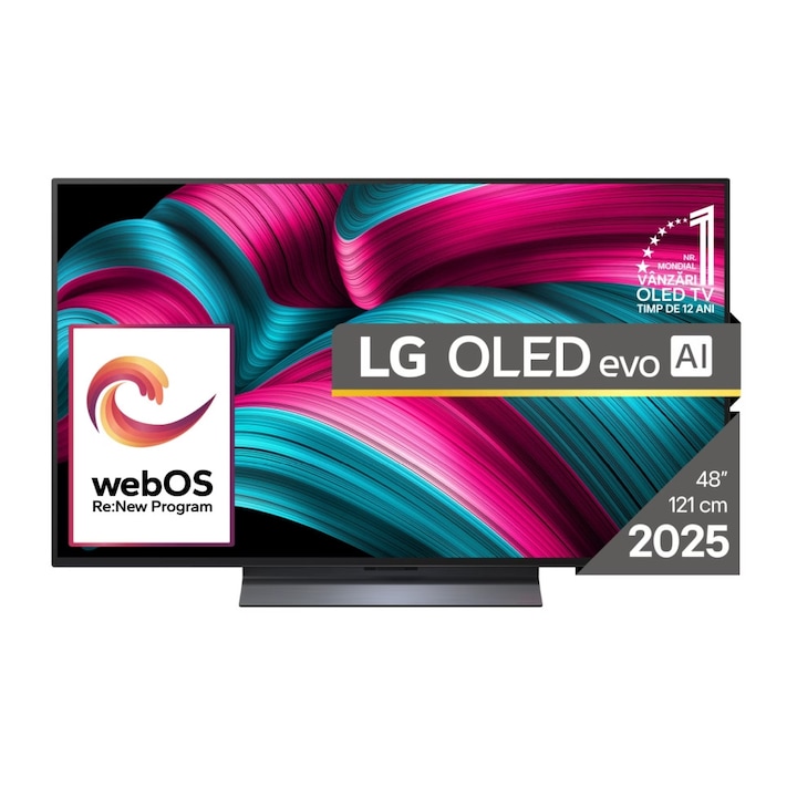 Телевизор LG OLED48C51LA, 48" UHD OLED evo, 4K (3840 x 2160), DVB-C/T2/S2, Full Cinema Screnn, Alpha 9 AI 4K Gen8, 120Hz Native (VRR 144Hz), ThinQ AI, HDR10, VRR, NVIDIA G-SYNC, AMD FreeSync, Dolby Vision, Dolby Atmos, Wi-Fi 6, Bluetooth, HDMI OLED48C51LA