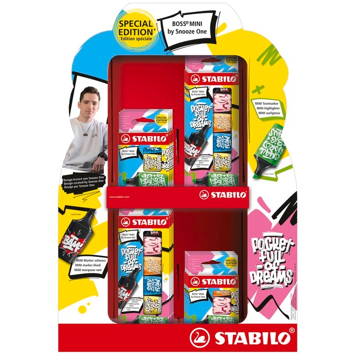 Дисплей текст маркери, Stabilo, Boss Mini, Snooze One, 72 бр
