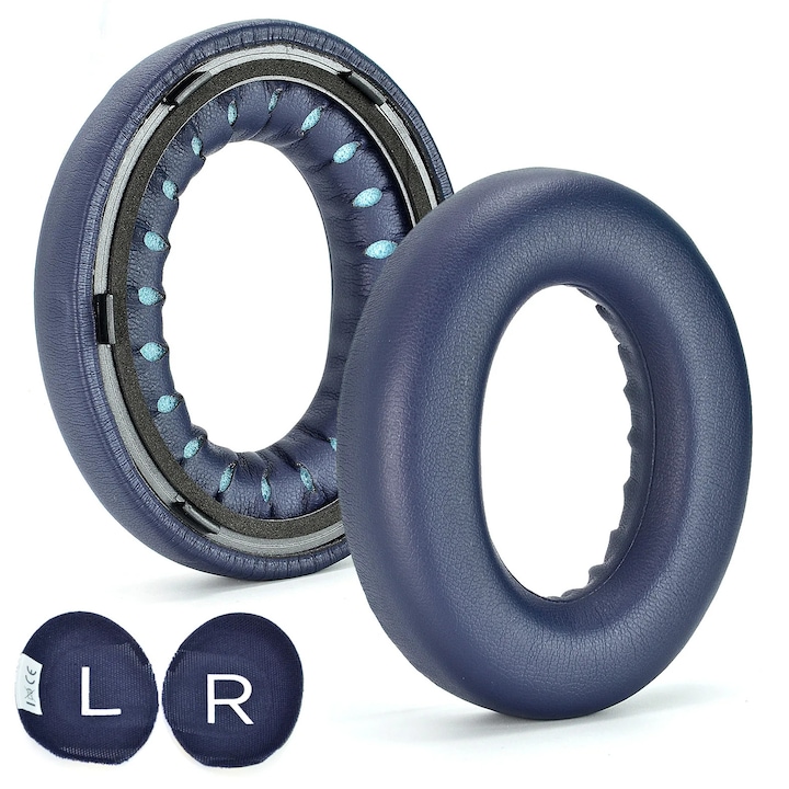 Perechi de perne de ureche pentru casti Bose 700, piele de proteina, albastru, 98x80x20mm