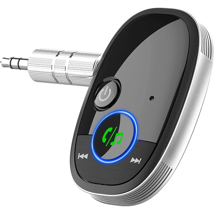 Adaptor Bluetooth KCVV, 3.5mm, conectare rapida, autonomie 5.5 ore, negru