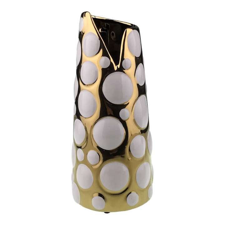 Vaza din ceramica cu buline, 13x29 cm, multicolor