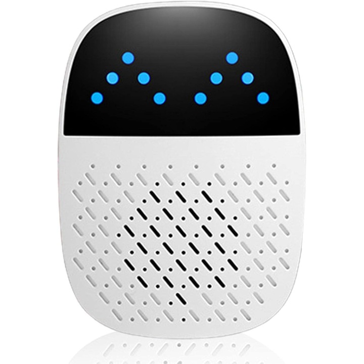 Aparat electronic cu ultrasunete, Rezonanta acustica anti rozatoare, Anti sobolani, Anti gandaci si alte insecte, Pentru spatii de pana la 120MP, Alb