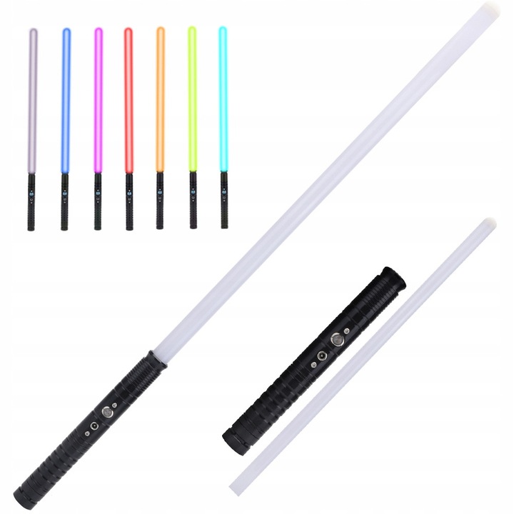 Светлинен меч, 11 RGB цвята, звукови ефекти, 77 см, черен