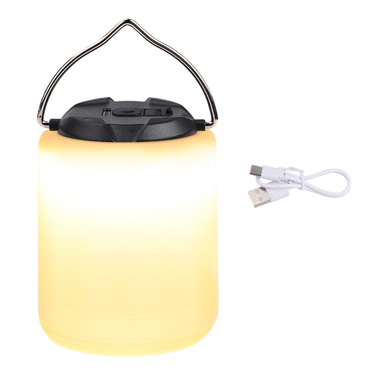 Lampa LED, Lampa Camping, Crem/Negru