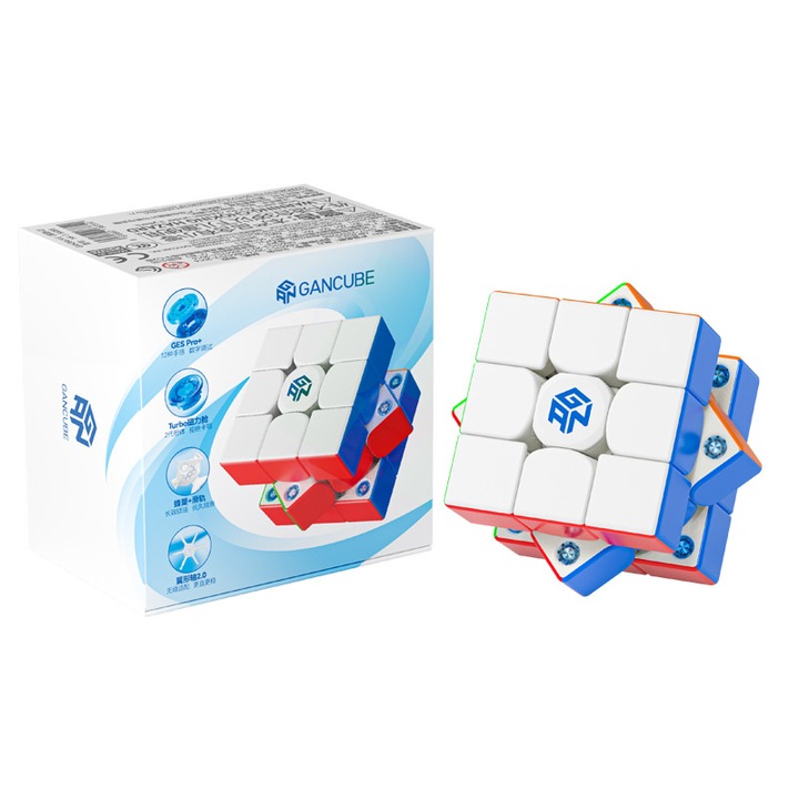 Cub Rubik，GAN 356ME versiune simpla de ambalare, 12 senzatii tactile reglabile, potrivit pentru utilizare in competitii, jucarii puzzle pentru copii, cadouri de vacanta