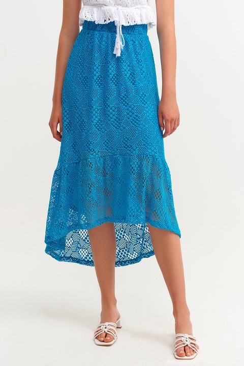 OXXO, Fusta cu garnituri din dantela, Albastru petrol