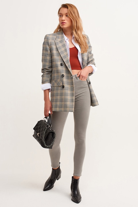 OXXO, Blugi crop skinny, Verde deschis