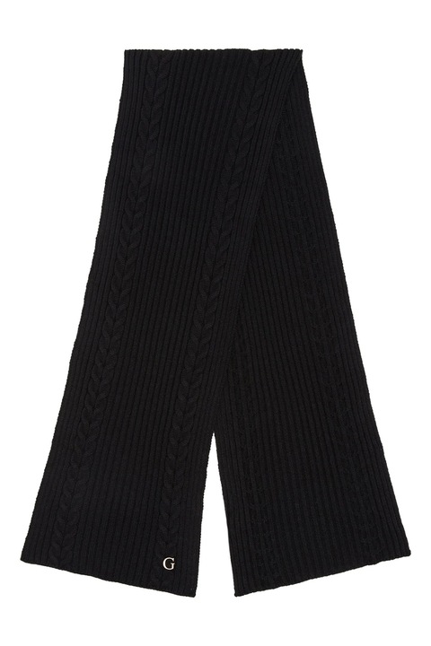 GUESS, Шал с плетка осморка, Черен