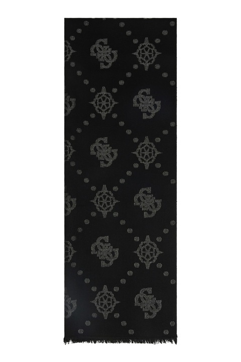 GUESS, Logómintás kendő, Fehér, Fekete